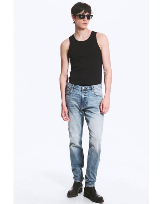 Weekday Blue Orion Mid Rise Slim Fit Straight Jeans