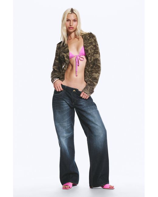 Cheap Monday Blue Messy Low Rise Regular Straight Jeans