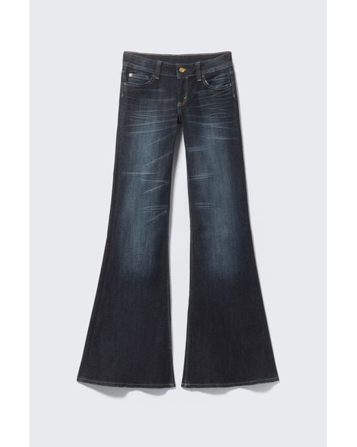 Cheap Monday Blue Flare Low Rise Flared Skinny Jeans