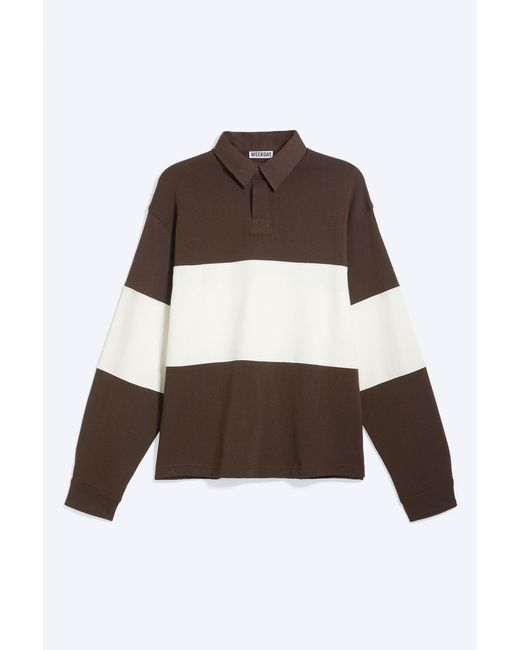 Weekday Blue Boxy Rugby Shirt for men