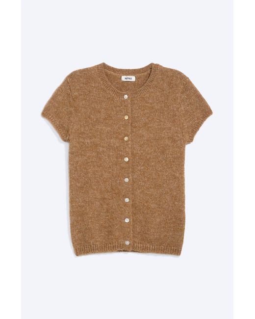 Monki Blue Knitted Short-Sleeved Cardigan