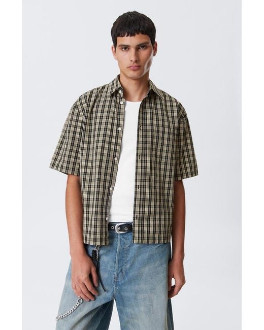 Weekday Natural Relaxed Fit Short-Sleeved Cotton Shirt
