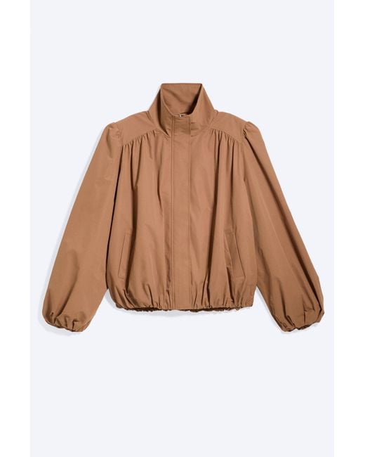 Monki Brown Oversized Funnel‑Neck Track Jacket