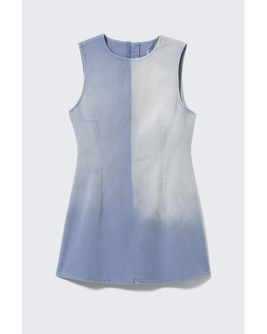 Monki Blue Sleeveless Utility Cotton Twill Dress