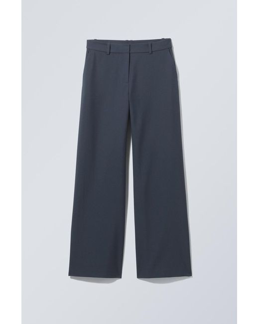 Weekday Blue Emily Low Waist Suiting Trousers