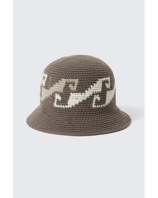 Weekday Natural Woven Jacquard Bucket Hat for men