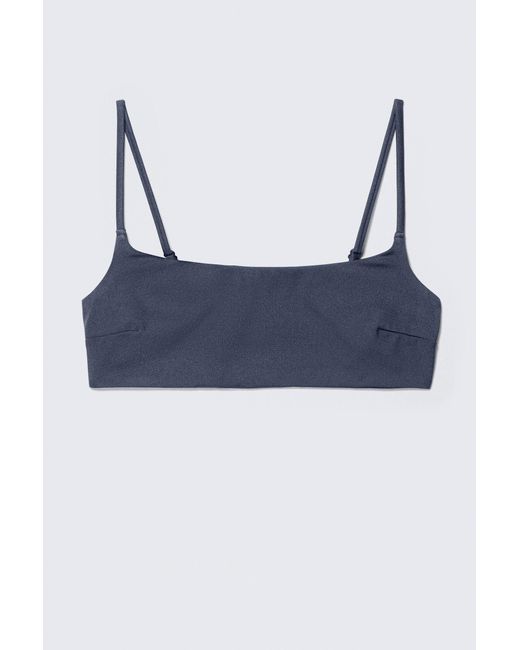 Weekday Blue Scoop Neck Bikini Top