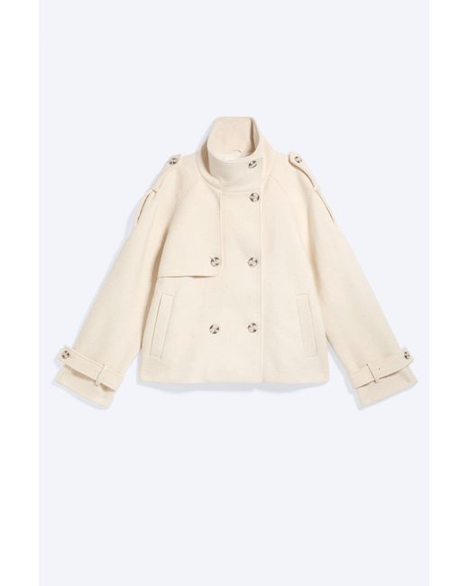 Monki White Funnel Neck Jacket