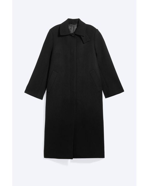 Weekday Black Long Oversized Wool-Blend Coat