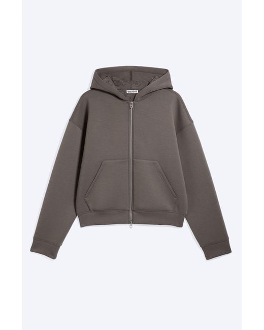 Weekday Gray Simon Graphic Scuba Zip Hoodie for men