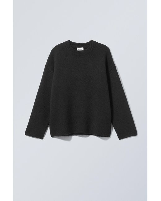 Weekday Black Teo Oversized Wool Blend Knit Sweater for men