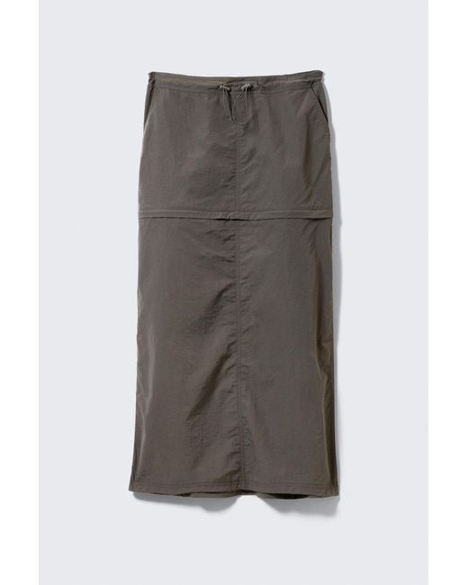 Weekday Gray Convertible Nylon Cargo Skirt