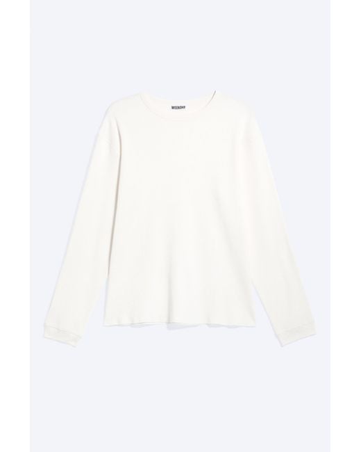 Weekday White Relaxed Long-Sleeved T-Shirt for men