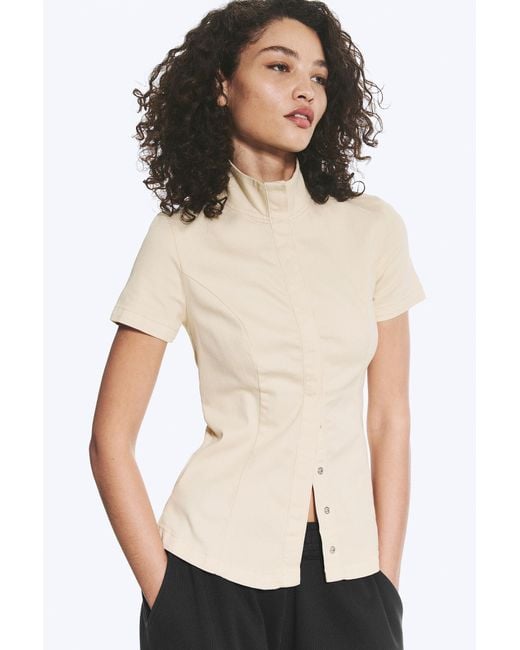 Weekday White Fitted Cotton Top