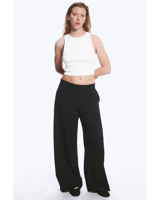 Weekday Black Low Waist Wide Suiting Trousers