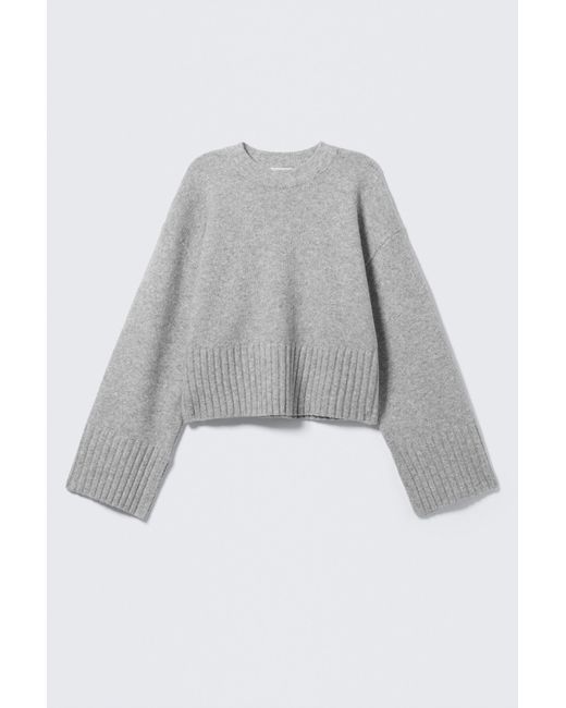Monki Gray Knitted Oversized Sweater