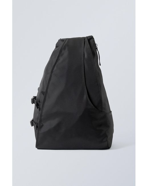 Weekday Black Large Nylon Crossbody Backpack for men
