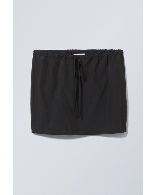 Weekday Black Short Dobby Mini Skirt