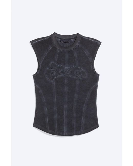 Weekday Blue Cutline Tank Top