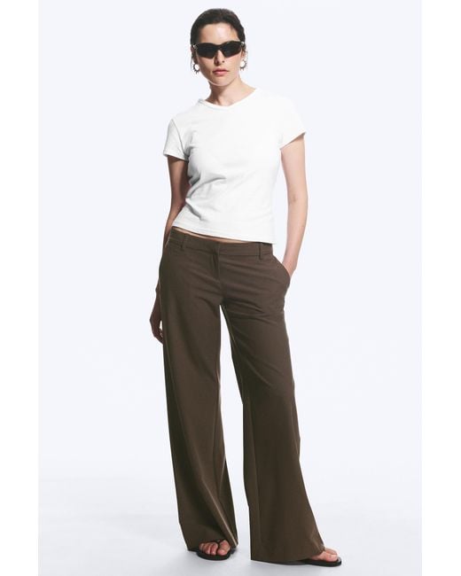 Weekday White Low Flared Suit Trousers
