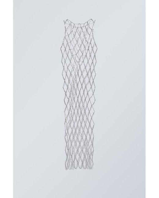 Weekday Metallic Metal Chain Link Dress
