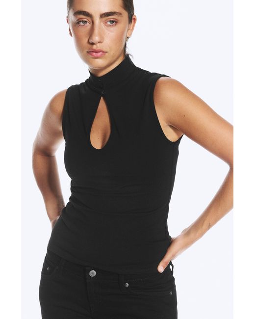 Weekday Black Keyhole Top