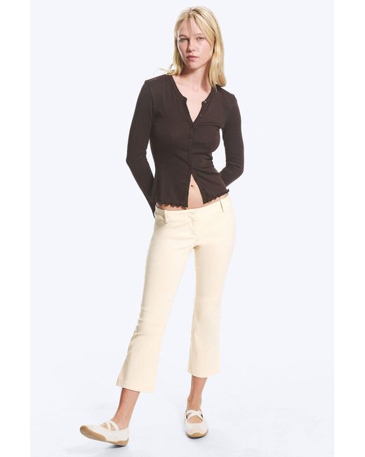 Monki Black Ribbed Slim Fit Cardigan