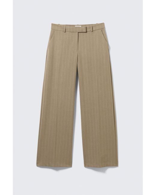 Monki Natural Low Rise Suiting Trousers