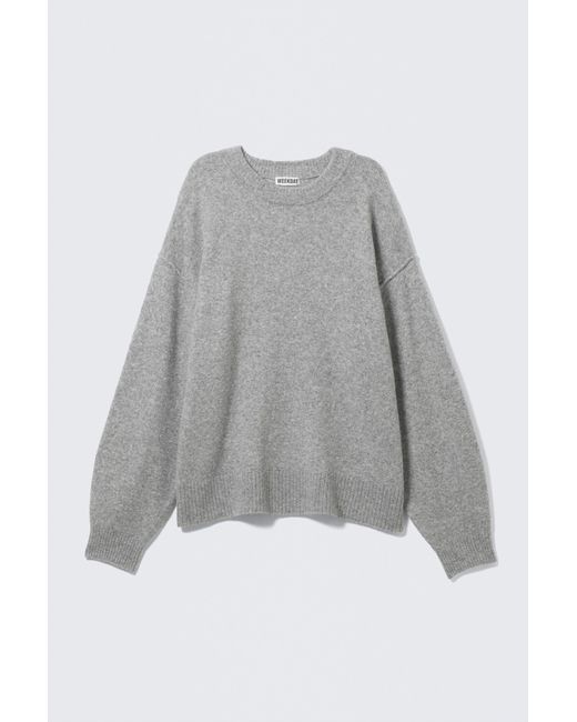 Weekday Gray Recycled Knitted Relaxed Sweater