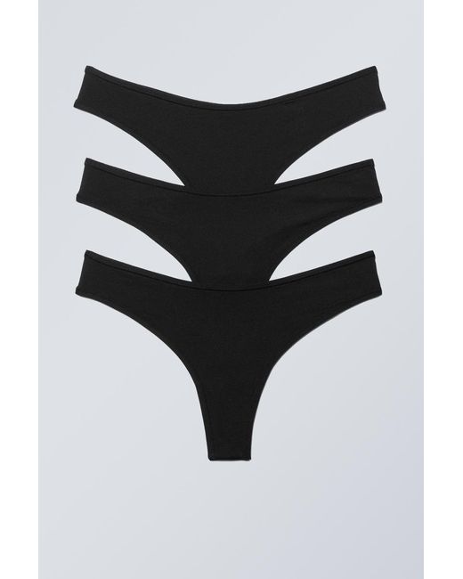 Weekday Black 3Er-Pack Weiche Tangas
