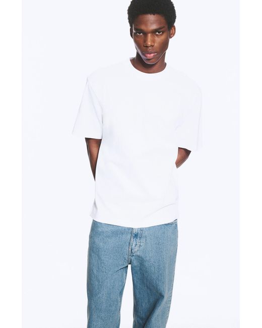 Weekday White Relaxed Fit T-Shirt for men