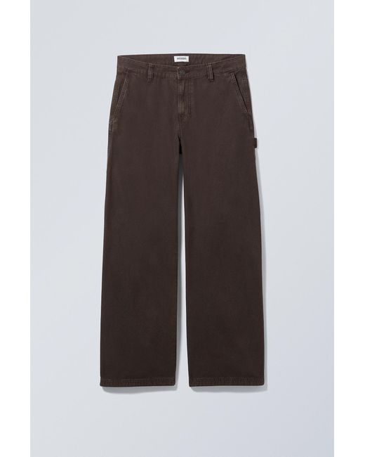 Weekday Brown Loose Carpenter Canvas Trousers