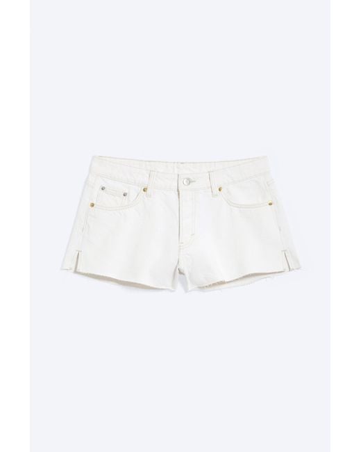 Weekday Black Bite Low Rise Mini Denim Shorts