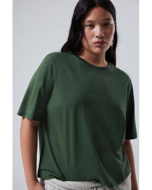 Weekday Green Kastiges T-Shirt Perfect