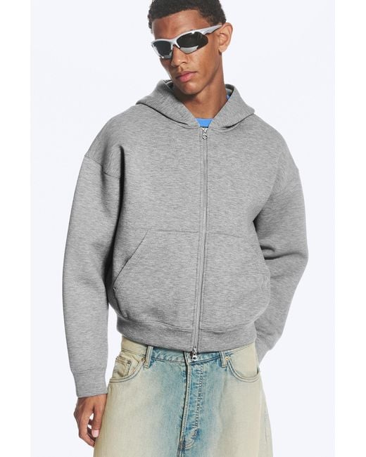 Weekday Gray Simon Scuba Zip Hoodie for men