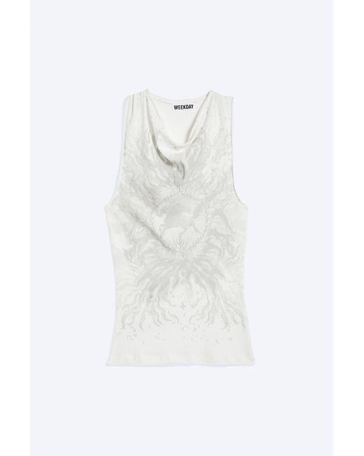 Weekday Blue Printed Tank Top