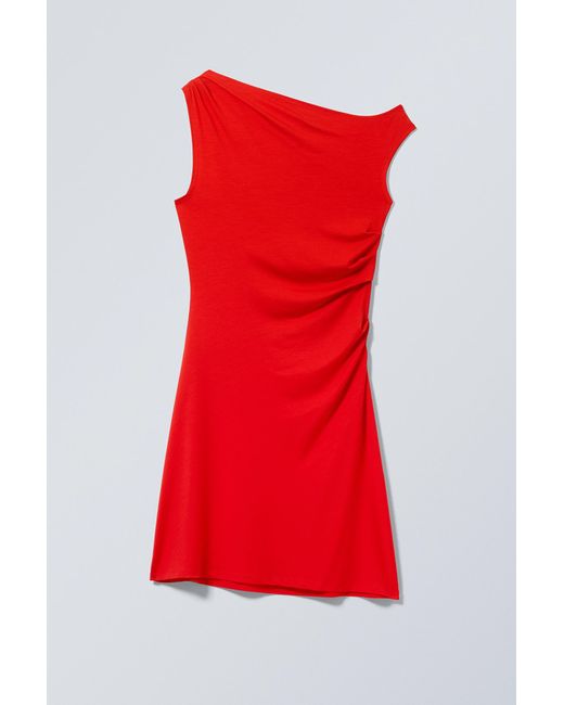 Weekday Red Drape Mini Dress