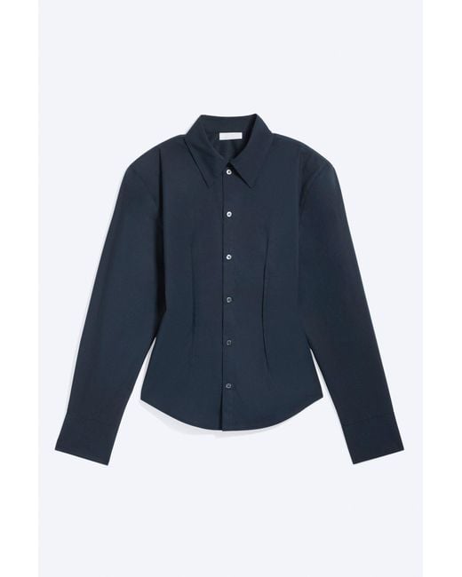 Weekday Blue Waisted Cotton Shirt