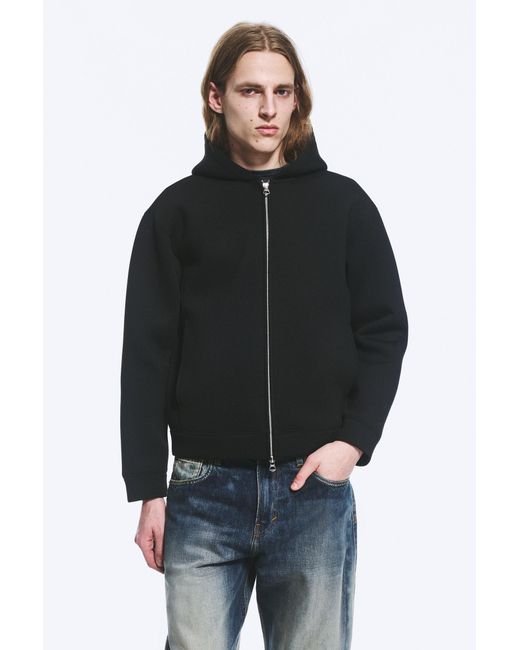 Weekday Black Scuba Zip Hoodie for men