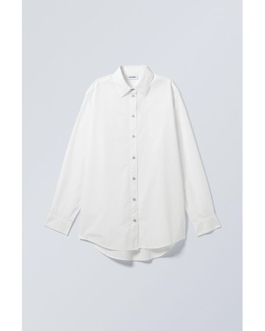 Weekday White Buttoned Poplin Wrap Shirt