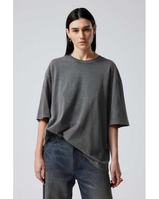 Weekday Gray Weiches Oversized-T-Shirt