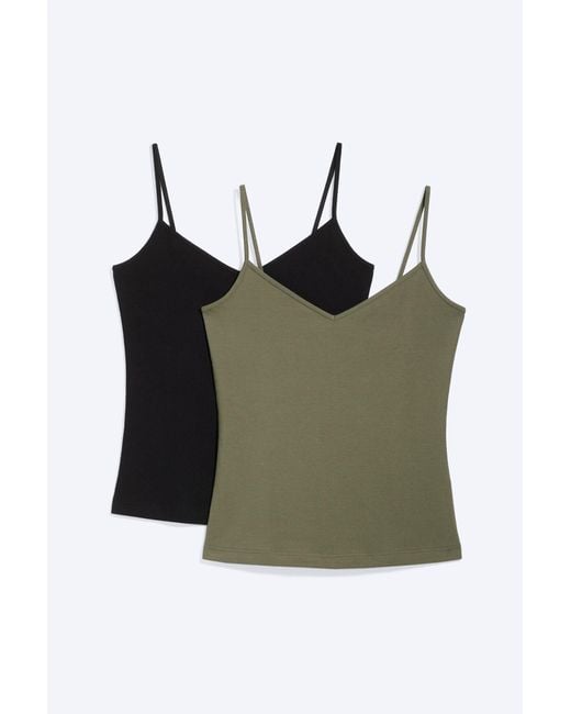 Weekday Blue 2-Pack Slim V-Neck Cotton Singlet