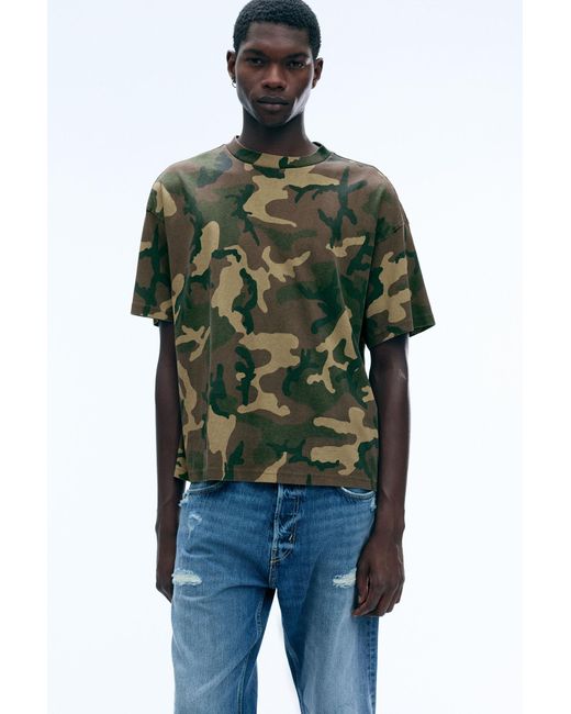 Weekday Green Boxy Printed Graphic T-Shirt for men