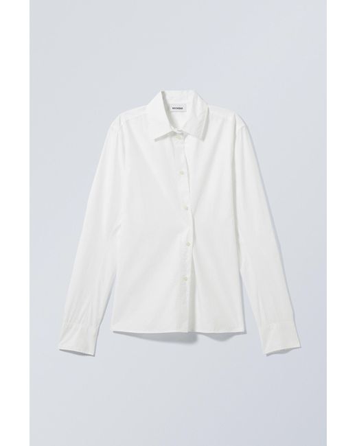 Weekday White June Fitted Shirt