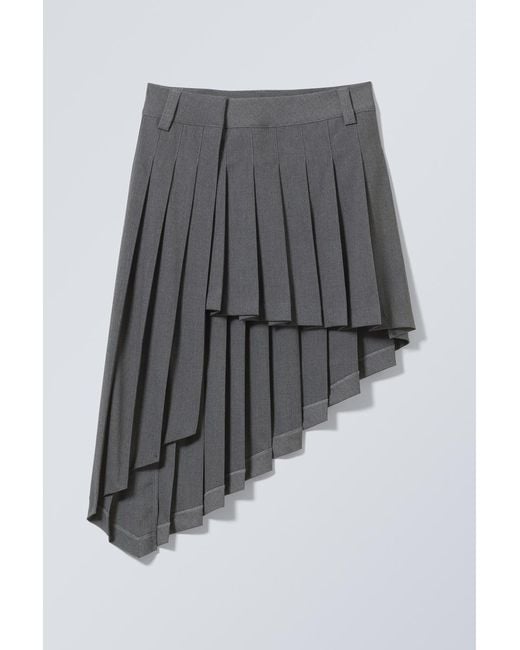 Weekday Gray Midirock Mit Falten Skylar