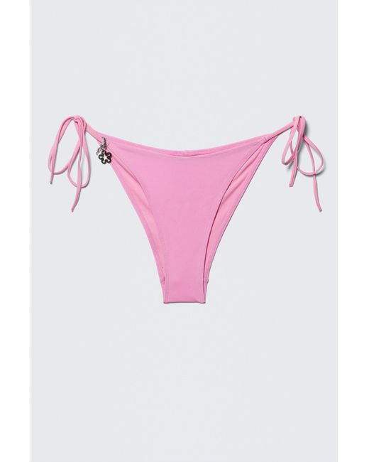 Monki Blue Strappy Charm Bikini Bottoms