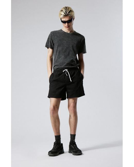 Weekday Black Regular Oxford Shorts for men