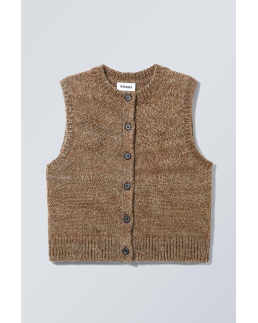 Weekday Brown Gestrickte Weste Aus Wollmischung