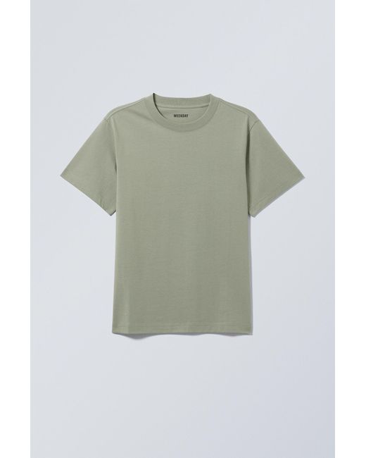 Weekday Green Short Boxy Heavyweight T-shirt for men