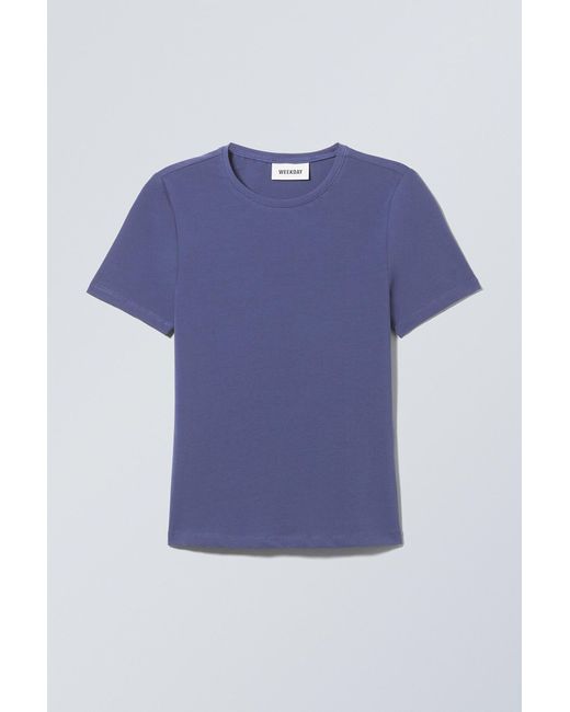 Weekday Blue Slim Fitted T-shirt